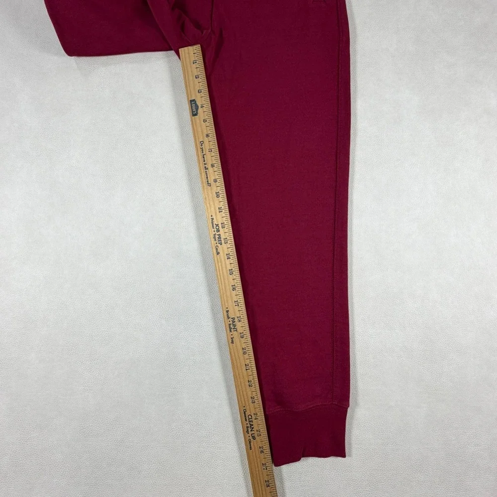 The North Face Mens Small Circular Design Jogger Sweatpants Burgundy Red